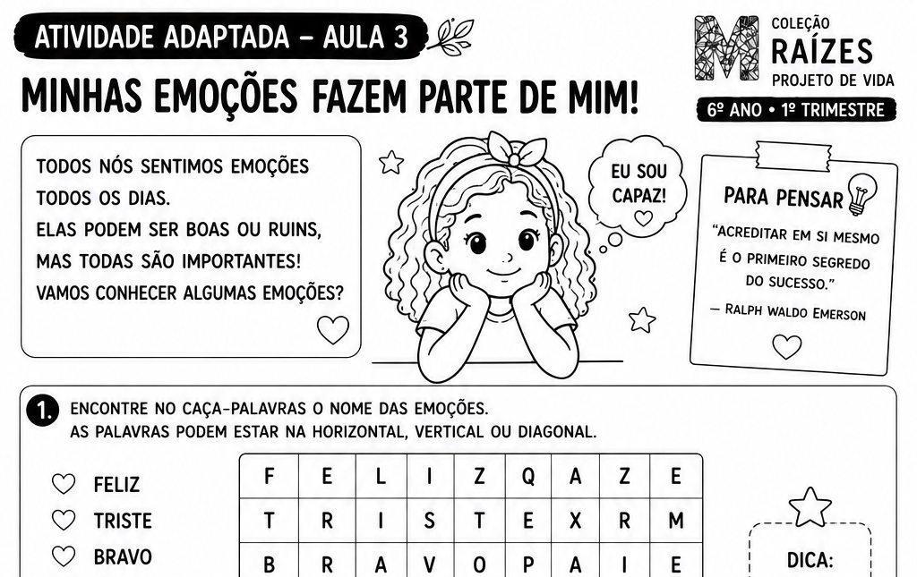 Trecho da página 17 do Kit Raízes de Projeto de Vida