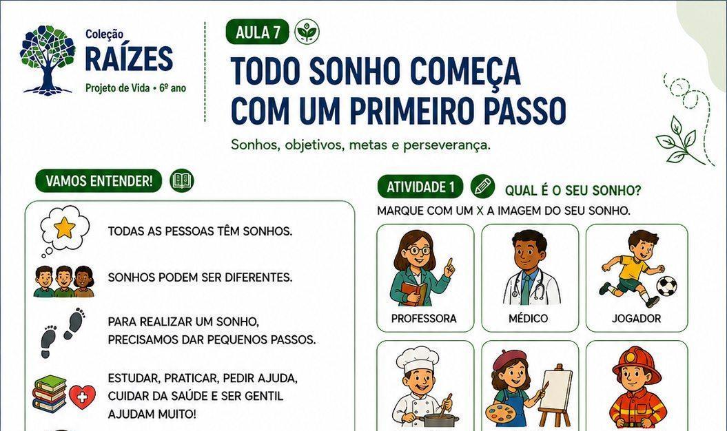 Trecho da página 35 do Kit Raízes de Projeto de Vida