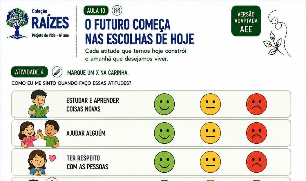 Trecho da página 57 do Kit Raízes de Projeto de Vida